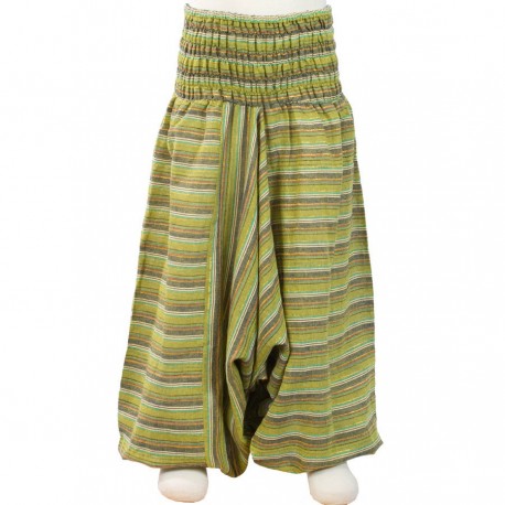 Girl Moroccan trousers stripe lemon green    8years