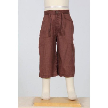 Hippy short trousers kid plain brown