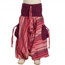 Pantalon afgano indio chica rayado violeta