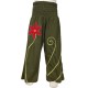 Ethnic girl trousers flower green army