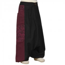 Pantalon afgano chica etnico estampado ciruela y negro   2anos