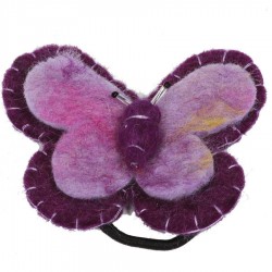 Elastique cheveux chouchou papillon violet