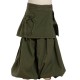 Bombachos mini falda algodon espeso verde caqui