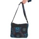 Over the shoulders ethnic bag black, grey, turquoise and purple