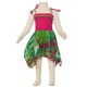 Hippy dress Smock indian cotton pink and green