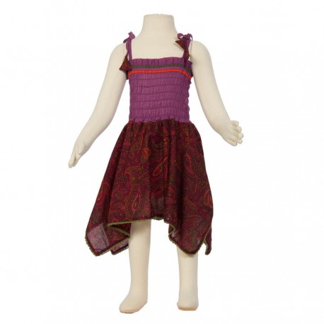 Hippy dress Smock indian cotton darkred