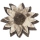 Big brooch flower felt woman kid sunflower grey