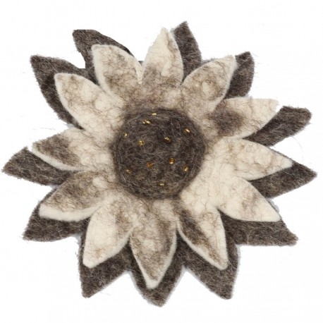 Grueso broche flor lana hervida mujer nino girasol greso