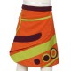 Multicolor ethnic skirt orange lemon green and dark red