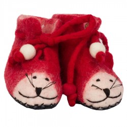 Felt baby slippers Red Mouse