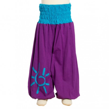 Hippy girl afghan trousers purple 3years