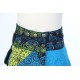 Hippy girl skirt evolutionary blue embroidered flower