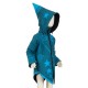 Ethnic girl coat sharp hood petrol blue