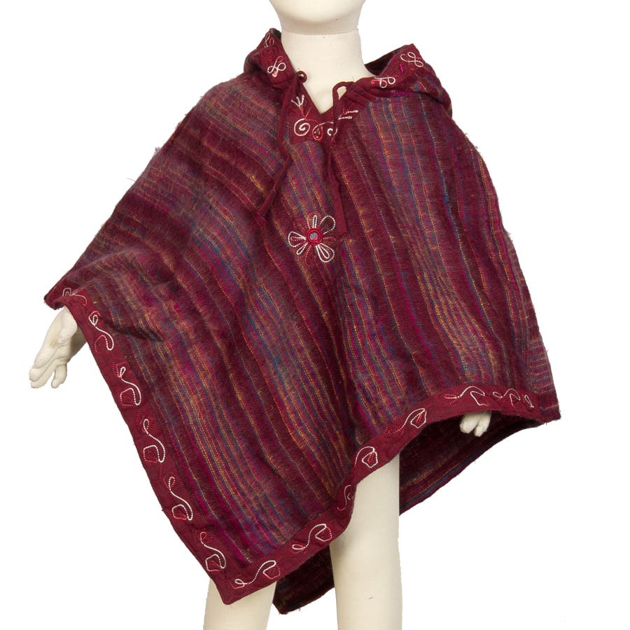 Poncho Polaire Fille Prune Vetements Enfants Poutali