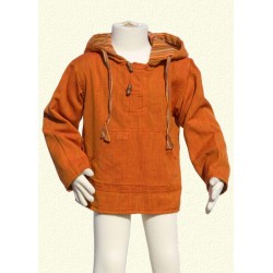 Sudadera poncho chaqueta capucha reversible naranja