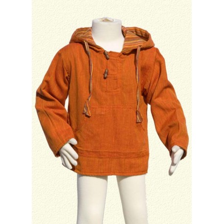 Sudadera poncho chaqueta capucha reversible naranja