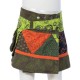 Hippy girl skirt evolutionary army green embroidered spiral