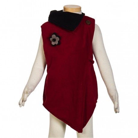 Ethnic polar girl sharp without sleeves red