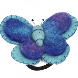 Hair rubber band elastic butterfly blue