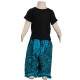 Printed indian cotton baggy trousers turquoise