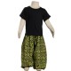 Printed indian cotton baggy trousers lemon green