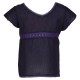 Short sleeves ethnic tee shirt purple