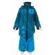 Ethnic girl coat sharp hood petrol blue