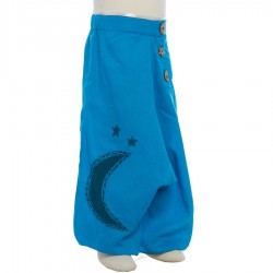 Sarouel babacool enfant brodé lune turquoise