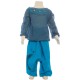 Kid hippy afhan trouser embroidered moon turquoise