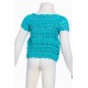 Girl short vest handmade hook turquoise