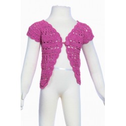 Girl short vest handmade hook pink