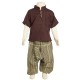 Boy stripe afghan trousers traditional cotton brown army green