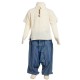 Boy stripe afghan trousers traditional cotton blue