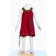Hippy girl dress round collar printed fairy red