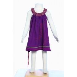 Robe fille baba cool col rond tresse fee imprimee violet