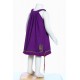 Hippy girl dress round collar printed fairy purple