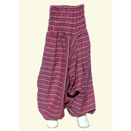 Pantalon afgano chica rayado violeta    3anos
