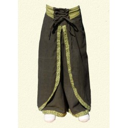 Pantalon princesse népalaise vert kaki 12-18mois