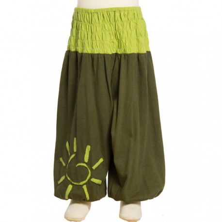 Hippy afghan trousers green army 2years