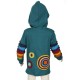 Kid ethnic jacket rainbow petrol blue