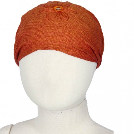 Hairband kid baby girl woman embroidered plain orange