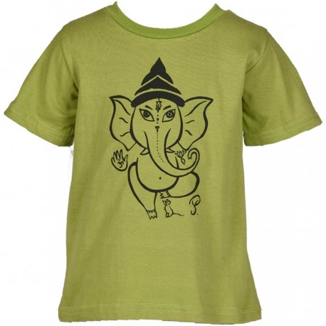 Tee-shirt babacool garçon Ganesh vert anis