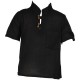 Ethnic short sleeves shirt Maocollar plain black