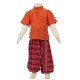 Girl Moroccan trousers stripe red    6years