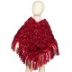 Girl poncho wool crochet red 4-6years