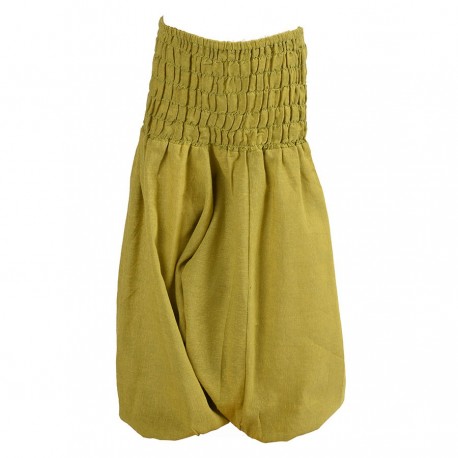 Baby Moroccan trousers plain lemon green 6months