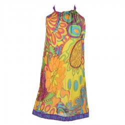Robe indienne dos nu turquoise