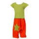 Kid hippy afghan trousers embroidered star orange
