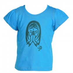 Tee-shirt fille indien turquoise