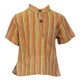 Baby short sleeves shirt maocollar kurta stripe orange     12mon